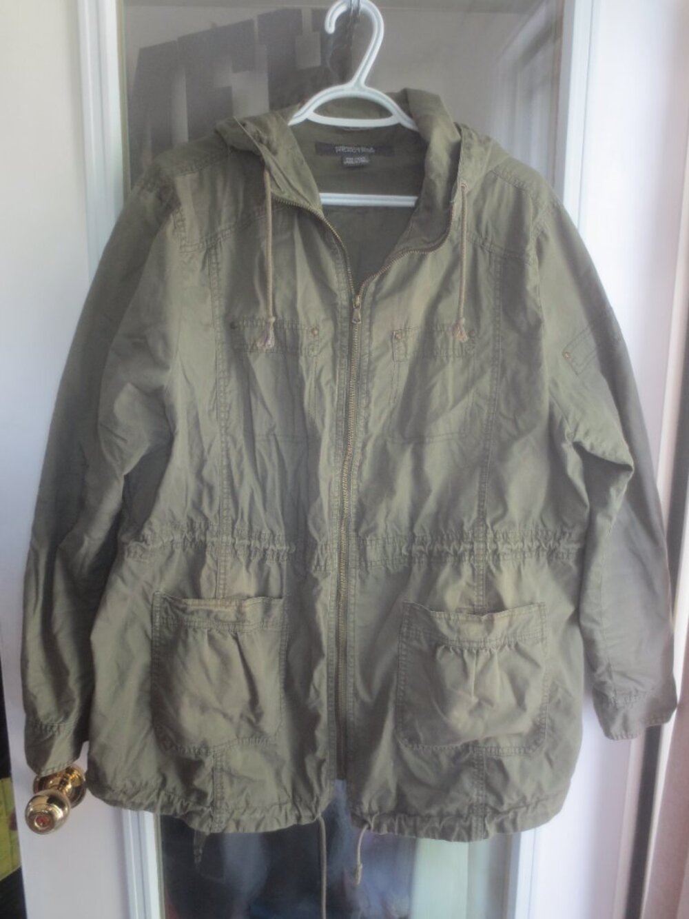Kenneth Cole Khaki Olive Green 3/4 Length Spring Fall Jacket - Size XXL Ladies.